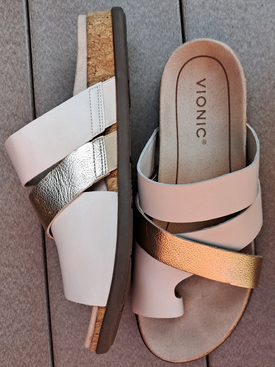 Vionic Shoes - Vionic White Cream And Gold Women’s Sandals